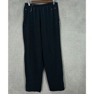 Vintage Nike pants mens large black swoosh logo track zipper ankle‎ training Y2K